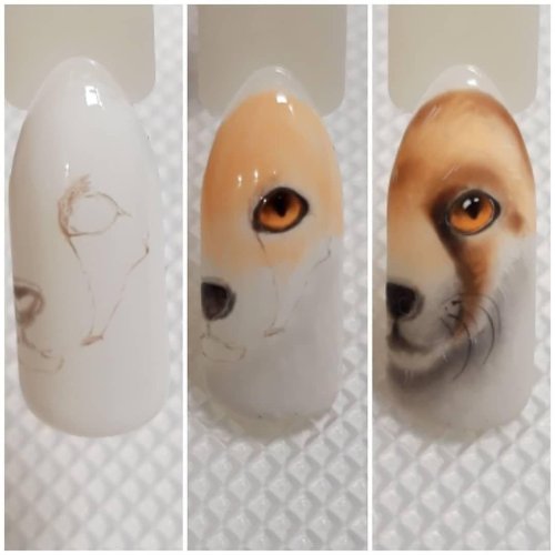 Рисунки животных на ногтях