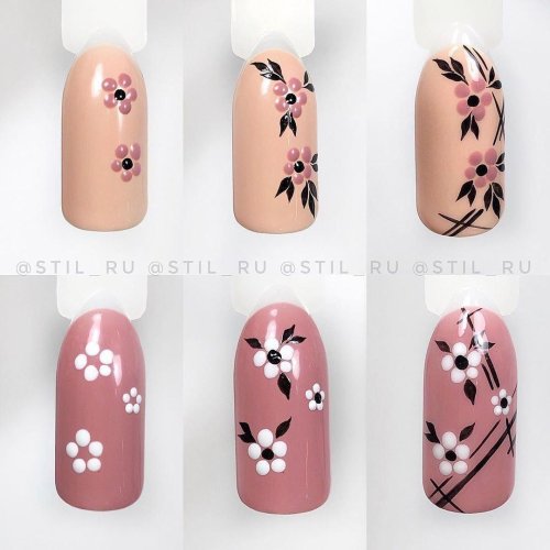 Цветы дотсом на ногтях пошаговое