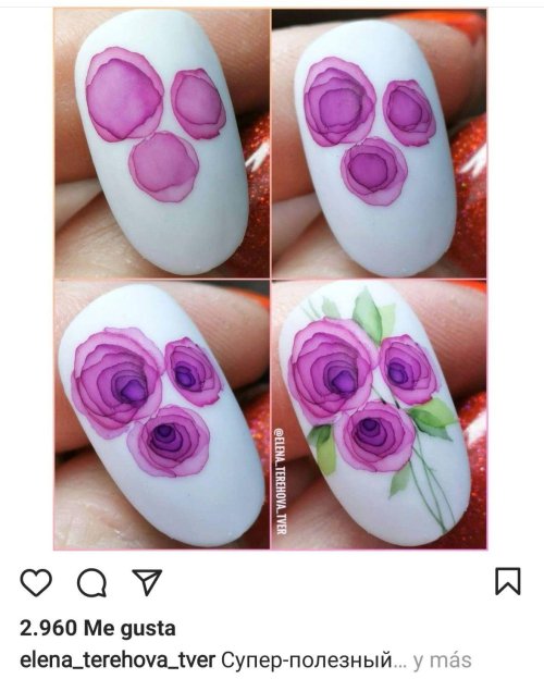 Акварель на ногтях пошагово