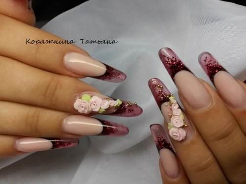 Маникюр выкладной френч