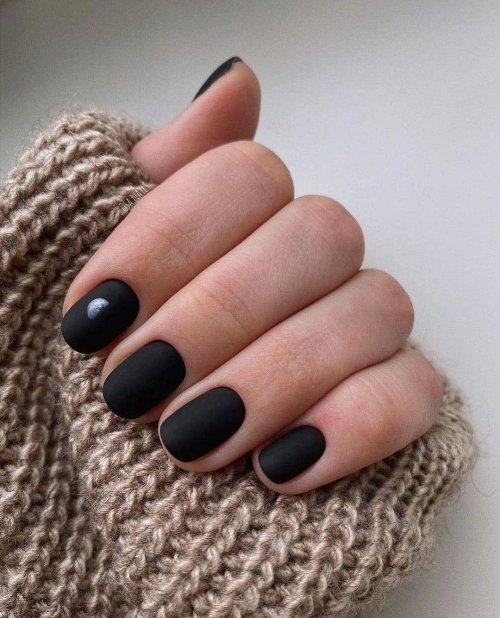 Черные ногти короткие