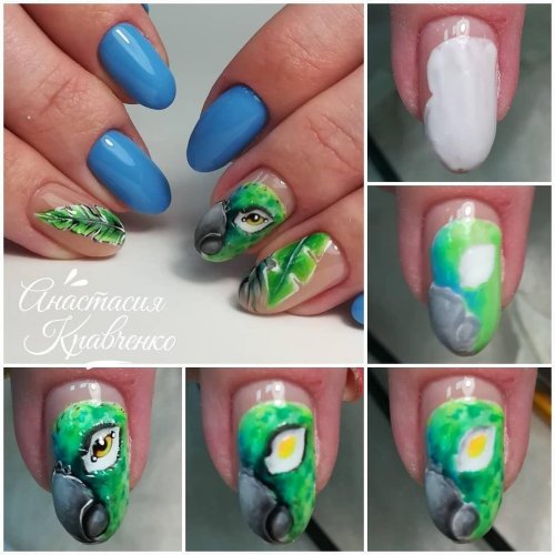 Маникюр попугай