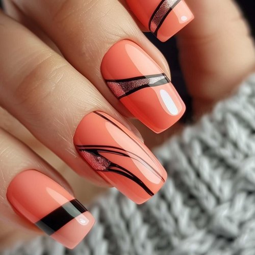 Коралловый маникюр