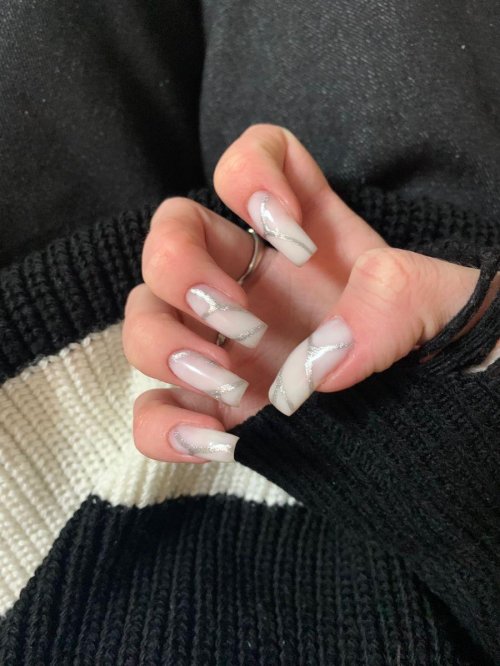 Длинные квадратные ногти