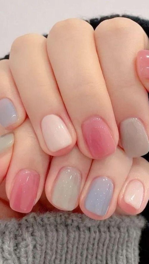 Короткие квадратные ногти маникюр