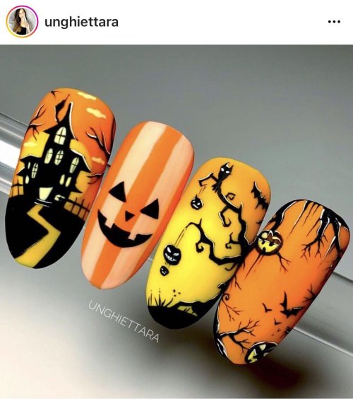Маникюр хэллоуин