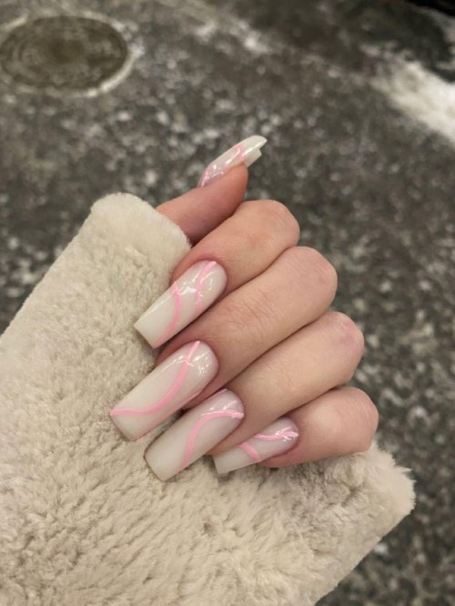 Длинные квадратные ногти