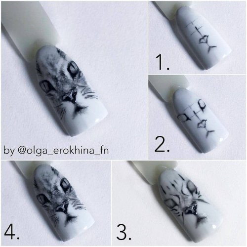 Кошачий маникюр дизайн