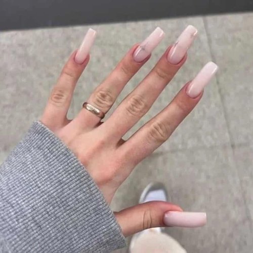 Длинные квадратные ногти