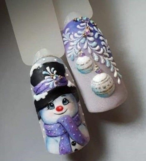 Новогодние маникюр