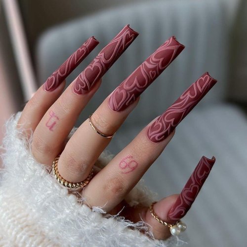 Длинные квадратные ногти