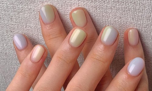 Маникюр на короткие ногти молочного цвета
