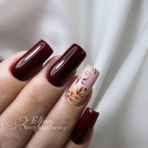 Маникюр осень дизайн