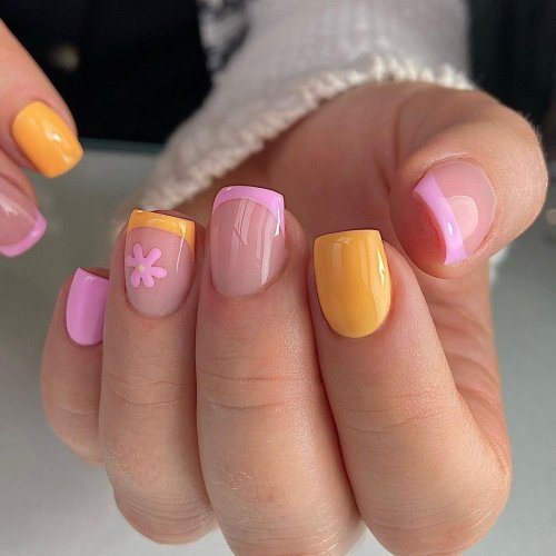 Летние ногти короткие