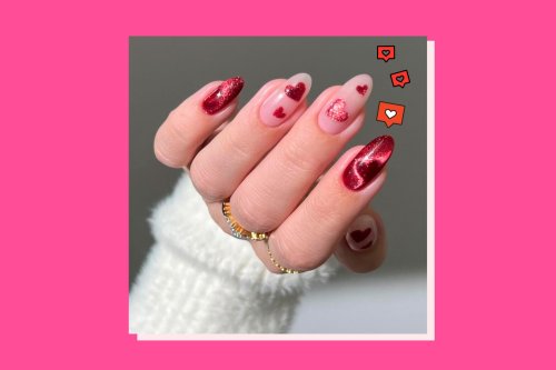 Сердечки на ногтях