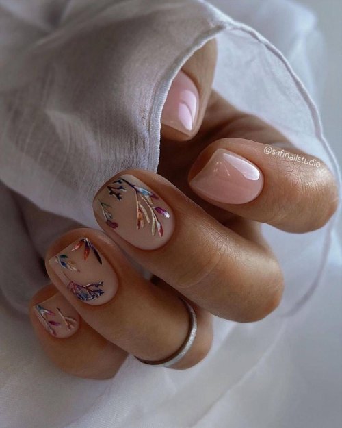 Маникюр на короткие ногти весна