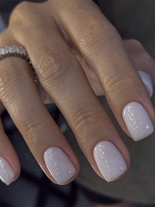 Короткие квадратные ногти маникюр