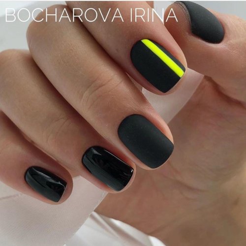 Черный маникюр на короткие ногти