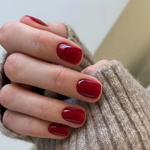 Маникюр бордовые ногти