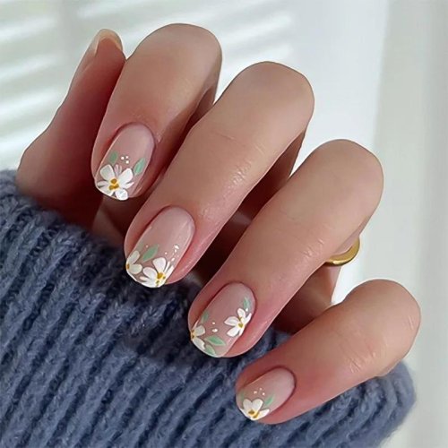Маникюр короткие квадратные ногти
