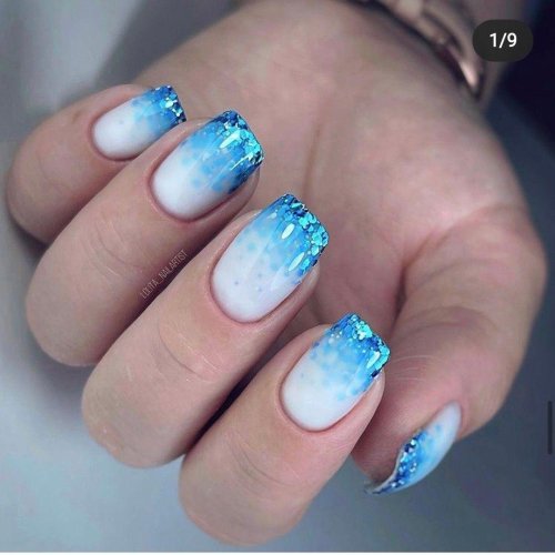 Маникюр на короткие ногти градиент